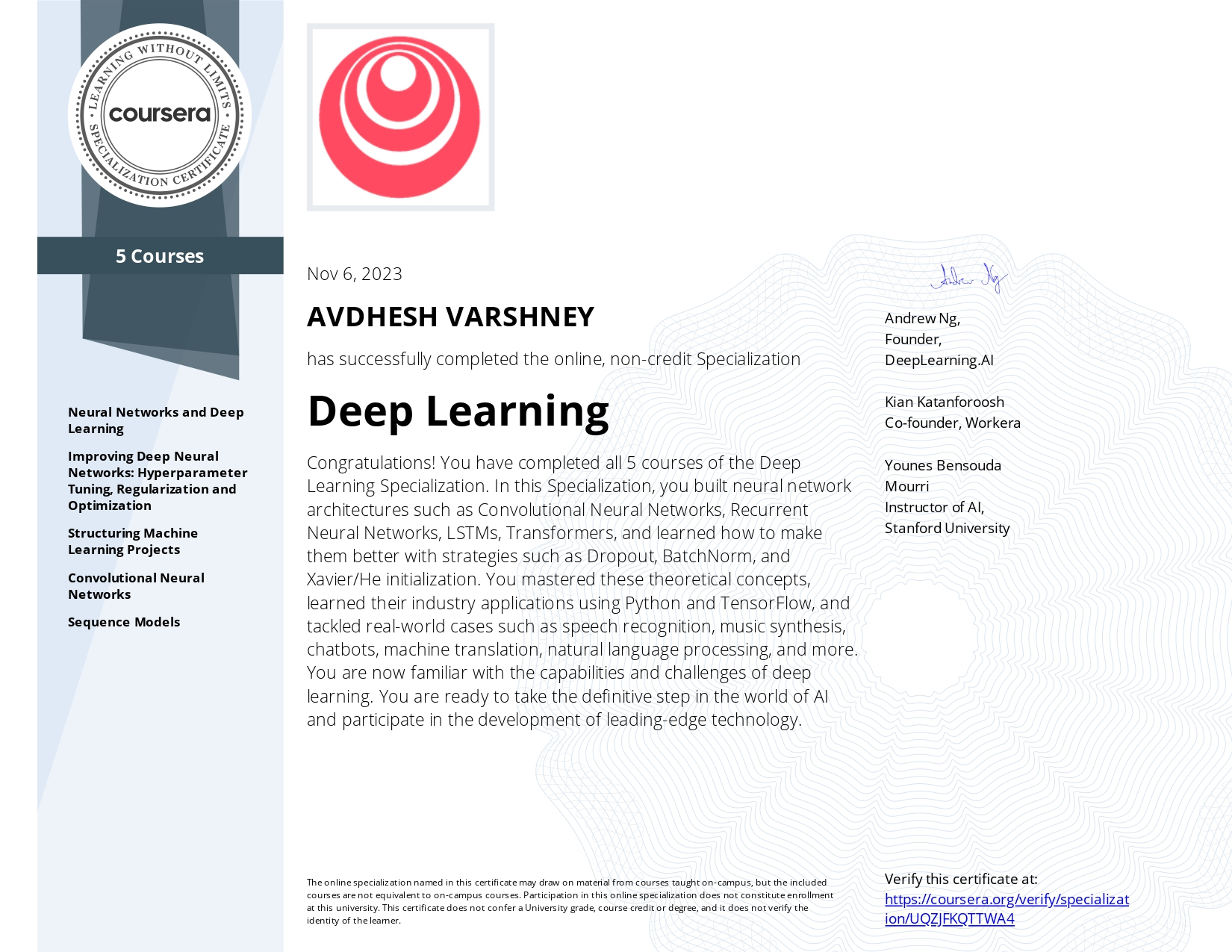 Deep Learning By Andrew Ng