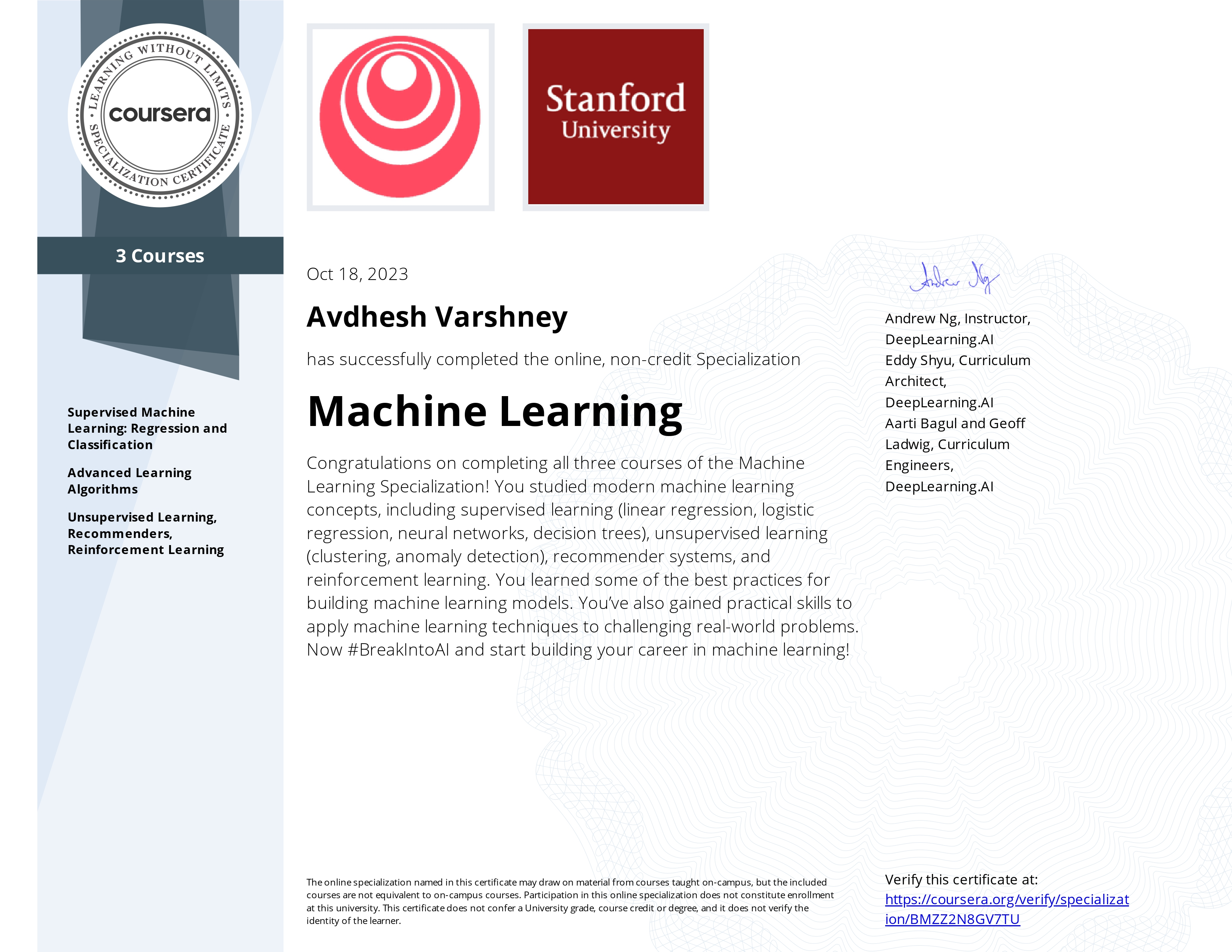 Machine Learning By Andrew Ng